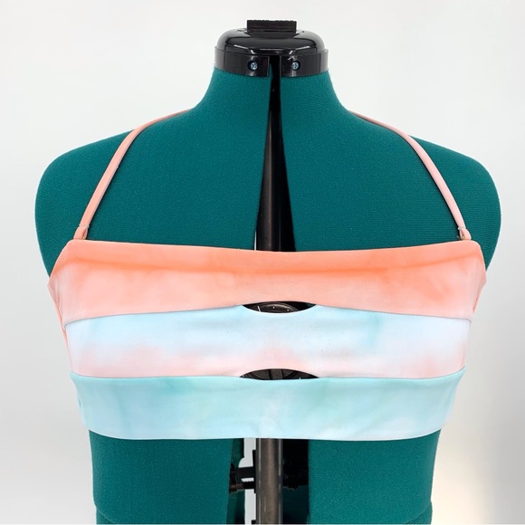 PQ Swim NWT Sunset Colour Block Bandeau Bikini Top, Large - Picture 1 of 16